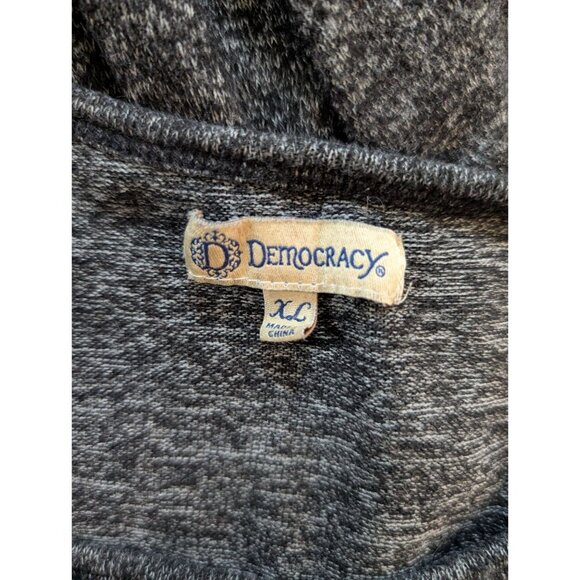 Democracy XL Womens Charcoal Gray Cold-Shoulder Knit Top Casual Long Sleeve - Picture 4 of 4